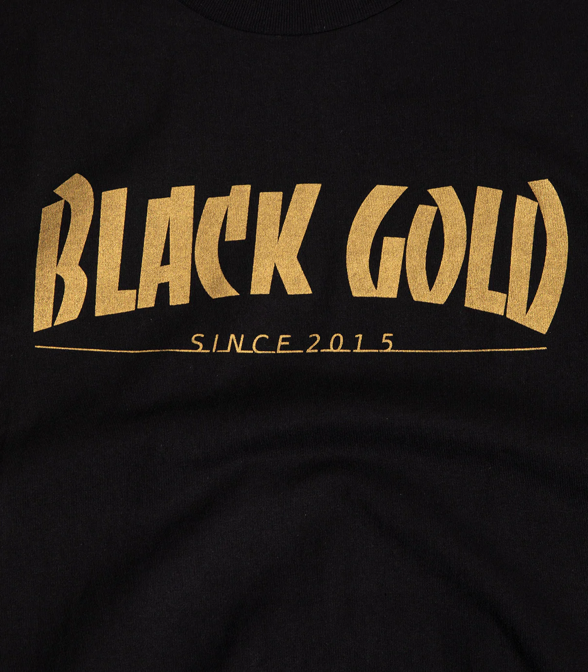 Black Gold Magazine Text T-Shirt - Image 2