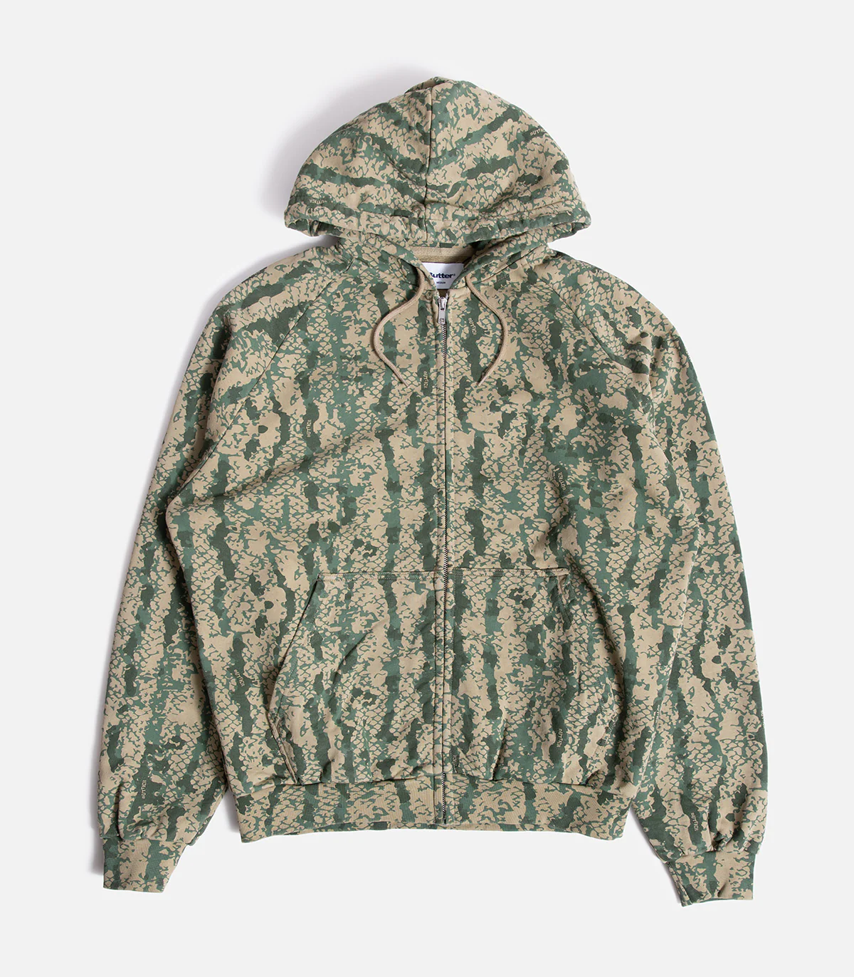 Butter Goods Lowland Camo Zip Up Hooded Sweatshirt