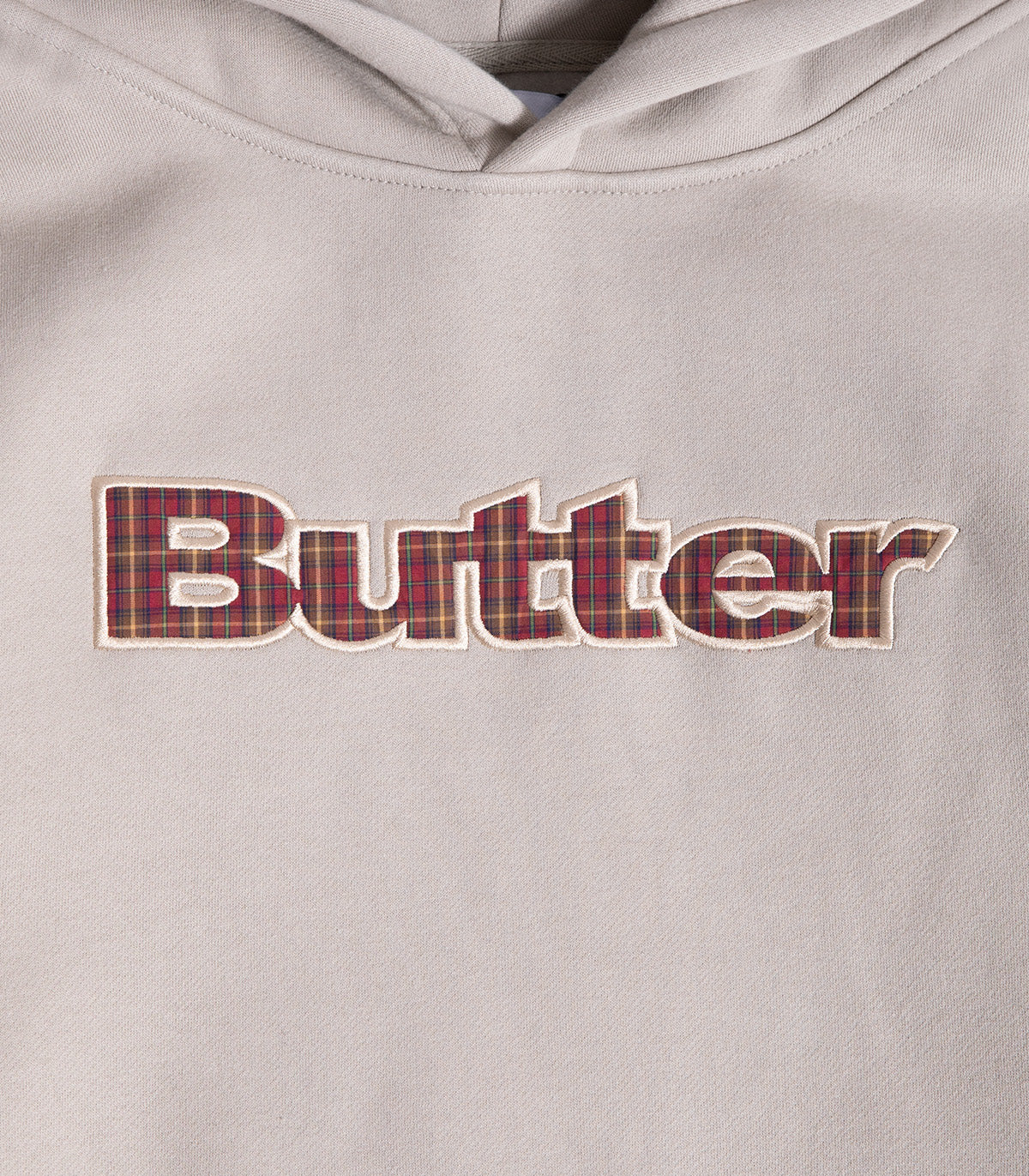 Butter Goods Plaid Logo Applique Hooded Sweatshirt - Image 2
