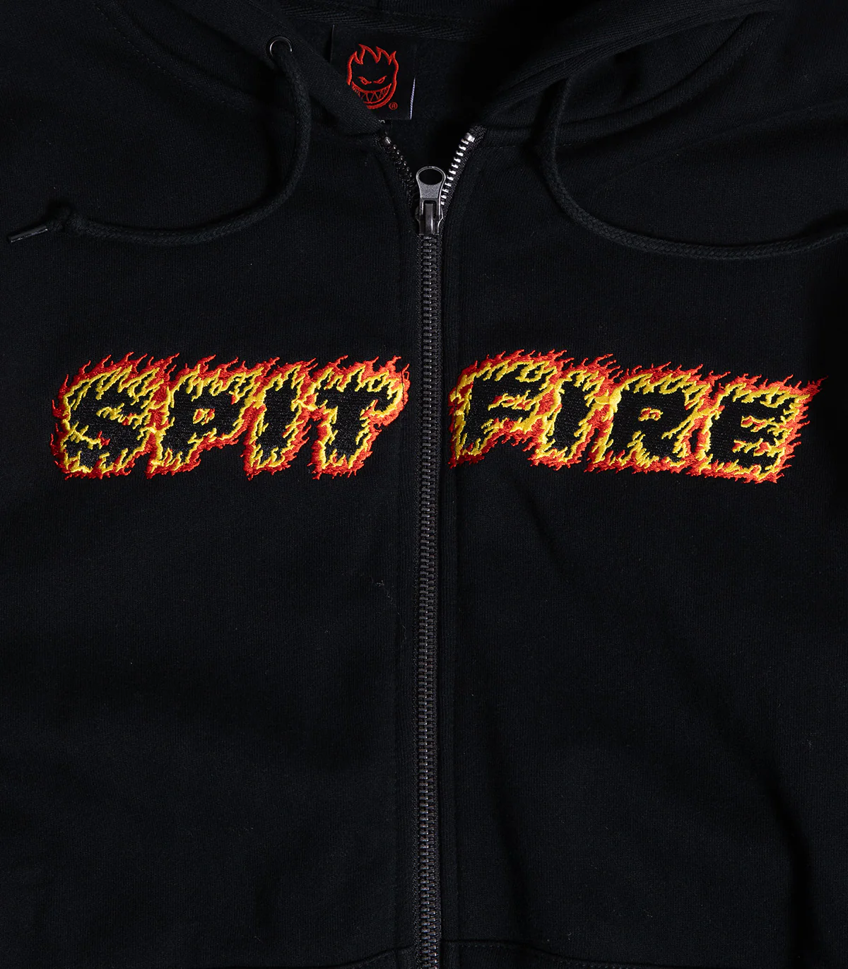 Spitfire Flames Script Zip Up Hooded Sweatshirt - Image 2